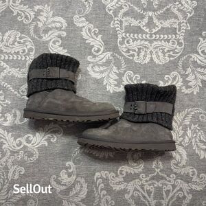 UGG Cambridge Women's Gray Ankle Winter Boots Size 7 Knit Cuff